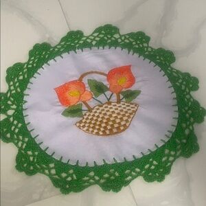 Mexican Handnmade Floral Embroired Cloth Tortilla Warm Holder New Condition